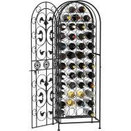 HomCom 45-Bottle Modern Wine Organizer Decorative Portable Wrought Iron Wine Rack Jail: Kitchen & Dining