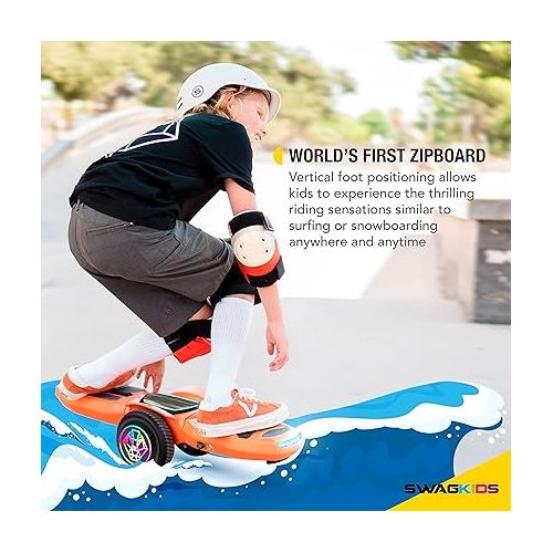 스웩트론 The All-New Electric Ride ZipBoard for Kids, Young by Swagtron- The Hottest Gadget Toy of the Year! One-of-a-Kind Design Hoverboards + Skateboards + Hours of Fun