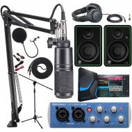 PreSonus AudioBox USB 96 Audio Interface with Studio One 5 Software, Audio Technica AT2020PK Studio Microphone with ATH-M20x, Boom - XLR Cable Streaming/Podcasting Pack and CR3-X S