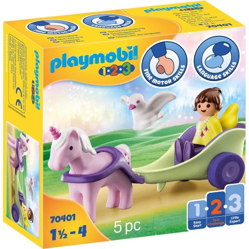 플레이모빌 Playmobil Unicorn Carriage with Fairy 70401 1.2.3 for Young Kids