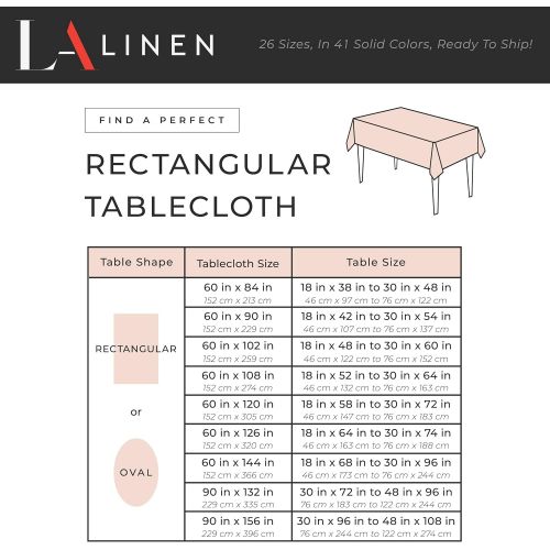  [아마존베스트]LA Linen Polyester Poplin Rectangular Tablecloth, 60 x 84, Black