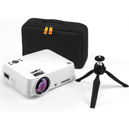  KODAK FLIK X4 Home Projector 4.0 LCD Compact Home Theater System Projects Up to 150” with 1080p Compatibility & Bright Lumen LED Lamp VGA/AV/HDMI/USB/TF Inputs Remote, Tripod & Car