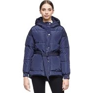 Orolay Womens Short Hooded Coat with Removable Belt