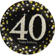 Amscan Sparkling Celebration 40 Round Prismatic Plates, 7, 8 pcs, Birthday