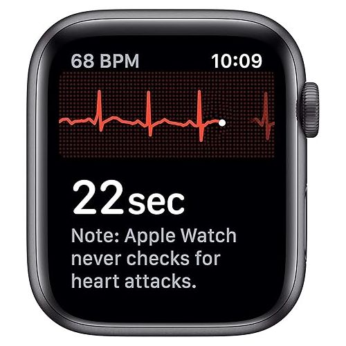애플 Apple Watch Series 5 (GPS + Cellular, 44MM) - Space Gray Aluminum Case with Black Sport Band (Renewed)