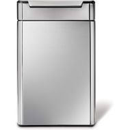 simplehuman 48 Liter / 12.7 Gallon Touch-Bar Dual Compartment Kitchen Recycling Trash Can, Brushed Stainless Steel