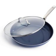 Blue Diamond Cookware Diamond Infused Ceramic Nonstick 12 Frying Pan Skillet with Lid, PFAS-Free, Dishwasher Safe, Oven Safe, Blue