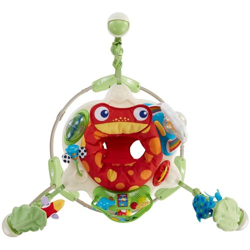  Fisher-Price Rainforest Jumperoo, freestanding baby activity center with lights, music, and toys