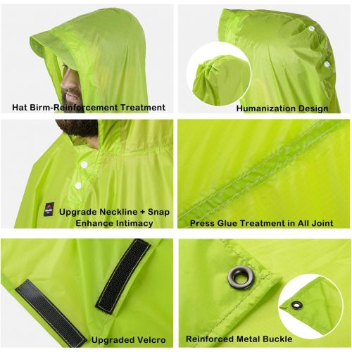  Naturehike Single Person Poncho Raincoat Backpack Cover Outdoor Awning Camping Mini Tarp Sun Shelter