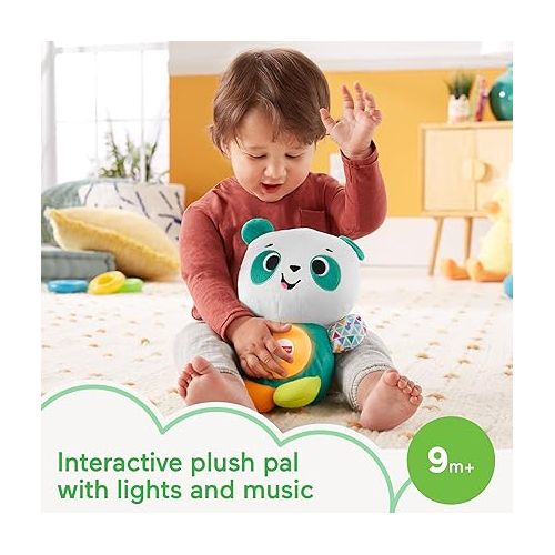 피셔프라이스 Fisher-Price Linkimals Baby & Toddler Toy Play Together Panda Plush with Interactive Music & Lights for Ages 9+ Months