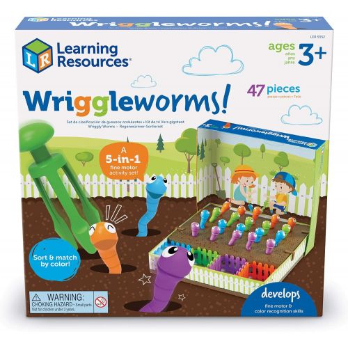  [아마존베스트]Learning Resources Wriggleworms! Fine Motor Activity Set, Toddler Fine Motor Skills, Easter Gifts for Kids, Ages 3+
