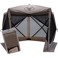 Gazelle Tents™, G5 5-Sided Portable Gazebo, Easy Pop-Up Hub Screen Tent, Waterproof, UV Resistant, 4-Person & Table, Desert Sand, 85