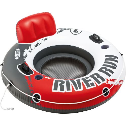 인텍스 Intex Red River Run 1 Fire Edition Sport Lounge, Inflatable Water Float, 53 Diameter 2 Pack