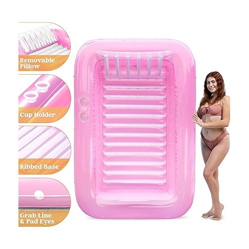  Sloosh Inflatable Tanning Pool Lounge Float, 70