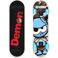 LOSENKA Skateboards for Beginners, Complete Skateboard 31 x 7.88, 7 Layer Canadian Maple Double Kick Concave Standard and Tricks Skateboards for Kids and Beginners