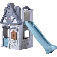 Step2 Enchanting Adventures 2-Story Kids Playhouse - Play Set with Elevated Children’s Playhouse, Slide, and Kitchenette Large Backyard