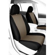 CalTrend Front Row Bucket Custom Fit Seat Cover for Select Jeep Grand Cherokee Models - I Cant Believe Its Not Leather (Beige Insert with Black Trim)