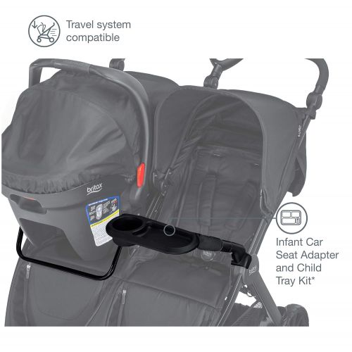  Britax B-Lively Double Stroller Infant Car Seat Adapter & Child Tray Kit