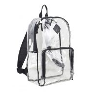Eastsport - Backpack, PVC Plastic, 12 1/2 x 5 1/2 x 17 1/2 - Clear/Black, 193971BJBLK