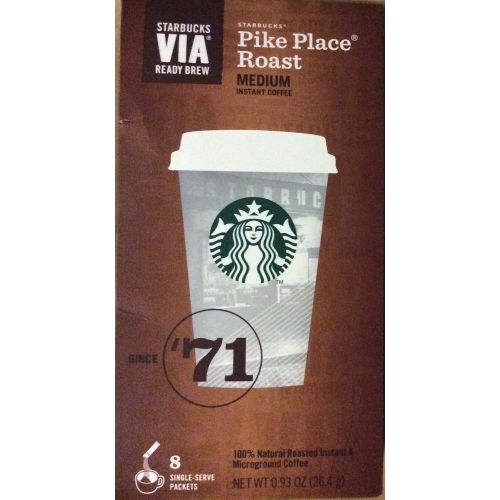 스타벅스 Starbucks Via Ready Brew Pike Place Roast Medium Instant Coffee 8 Packets (Pack of 2)