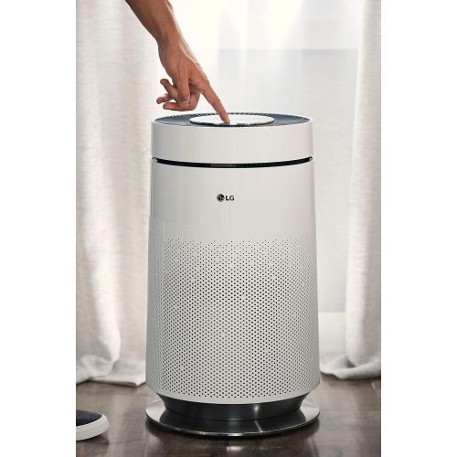  LG PuriCare 360-Degree Single Air Purifier with Clean Booster, ThinQ Wi-Fi and Voice Control (AS330DWR0), 310 sq. ft, White