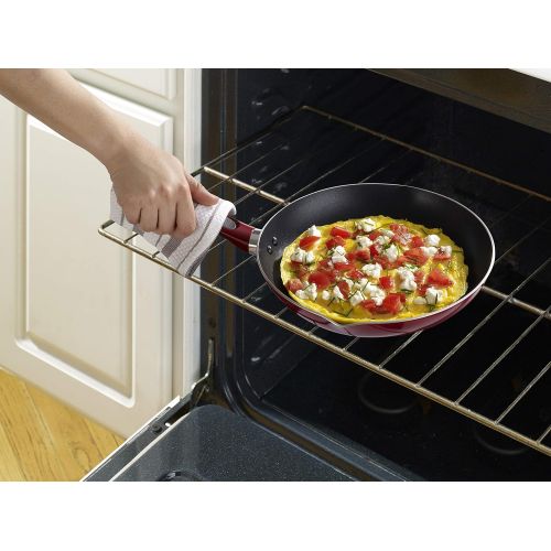  [아마존베스트]T-fal B03982 Excite ProGlide Nonstick Thermo-Spot Heat Indicator Dishwasher Oven Safe Jumbo Cooker with Lid Cookware, 5-Quart, Rio Red