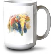 Lantern Press Asian Elephant - Watercolor (100% Cotton Kitchen Towel)