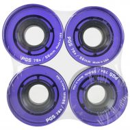 KSS Skateboard Cruiser Wheel Set, 56mm x 30mm, Clear Purple