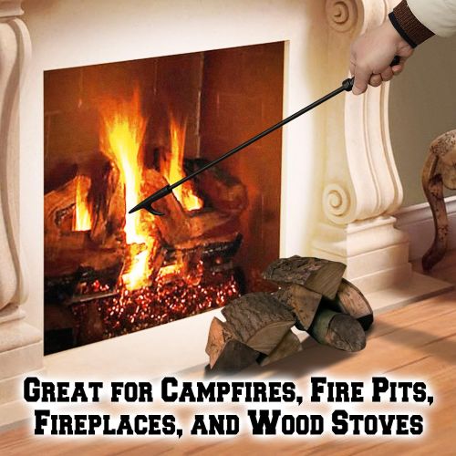  BenefitUSA Campfire Fireplace Fire Poker Tool Extra Long 26.5, Black