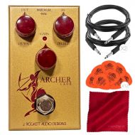 J. Rockett Audio Designs IKON Archer Overdrive and Boost Pedal Bundled with Guitar Pick, Cable, and Microfiber Cloth