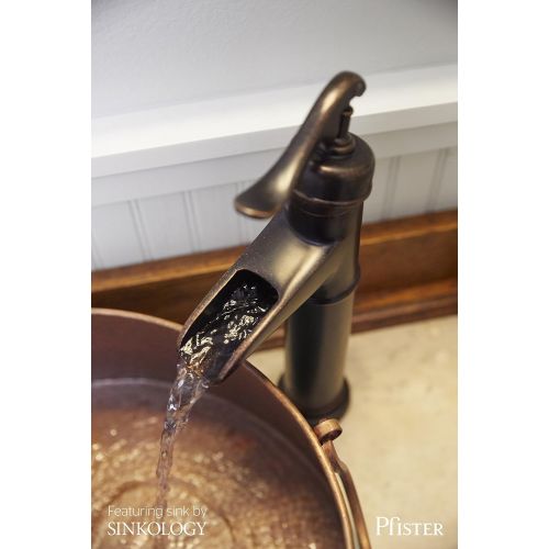 Pfister LF040YP0U Ashfield Single Control Vessel Bathroom Faucet in Rustic Bronze, Water-Efficient Model