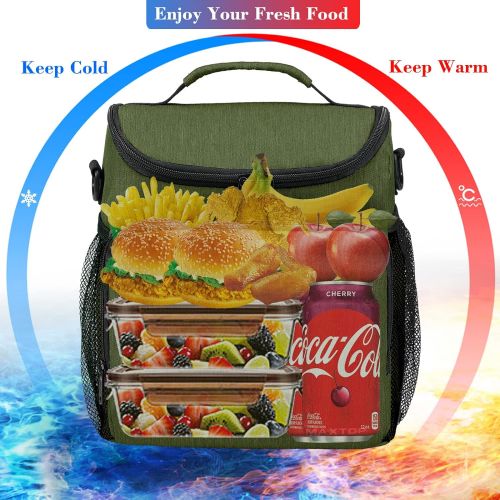  MAXTOP Lunch Box for Men & Women, Reusable Insulated Lunch Cooler Bags for Women with Adjustable Strap,Three Outside Pockets, medium Thermal Lunch Tote Bag for Office Work Hiking O