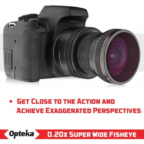  Opteka 0.20X Professional AF Fisheye Bundle with Microfiber and Lens Pen for Nikon D5, D4, Df, D850, D810, D750, D610, D500, D7500, D7200, D5600, D5500, D5300, D3500, D3400, D3300