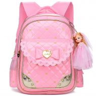 YOJOY Cute Waterproof Backpacks for Girls Princess Style Schoolbag Bowknot Diamante Girly Bookbags (Small, Black)
