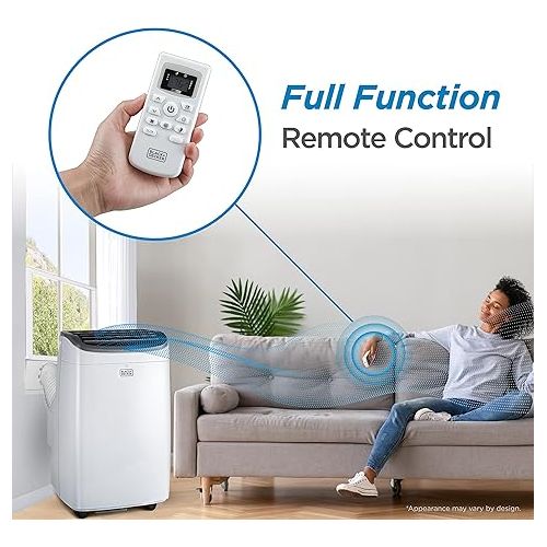 BLACK+DECKER 10,000 BTU Portable Air Conditioner up to 450 Sq. ft. with Remote Control, White