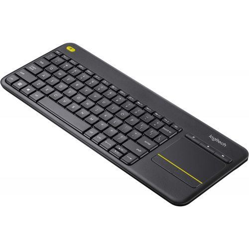 로지텍 Logitech K400 Plus Keyboard, Dutch Wireless Touch, Black, 920-007145 (Wireless Touch, Black)