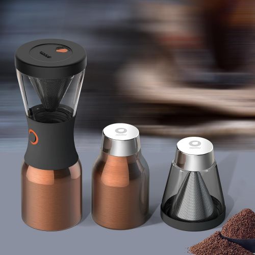  Asobu coldbrew tragbar Kaffeemaschine mit einem Vakuum Isoliert 40Oz Edelstahl 18/8Karaffe BPA-frei 40 silber
