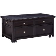 Signature Design by Ashley Ashley Furniture Signature Design - Carlyle Lift Top Coffee Table - 4 Drawers - Contemporary Living - Almost Black