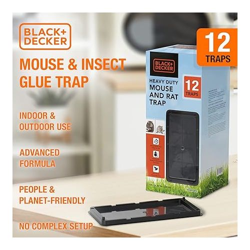  Mouse Traps Indoor for Home Rat Trap Heavy Duty-Sticky Snake Trap-12 Pre-Baited Glue Traps for Rodents