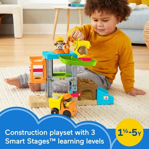  Fisher-Price Little People Load Up ‘n Learn Construction Site, musical playset with dump truck for toddlers and preschool kids ages 18 months to 5 years