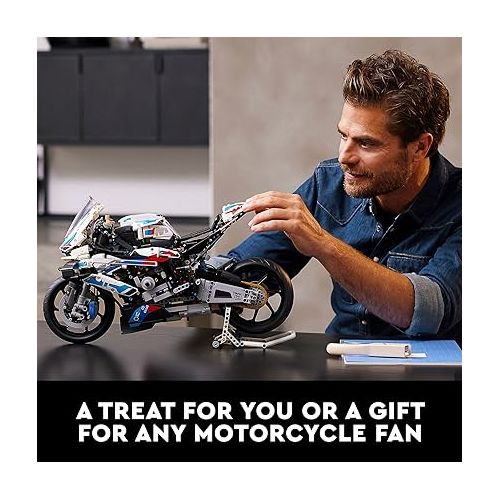  LEGO Technic BMW M 1000 RR 42130 Motorcycle Model Kit for Adults, Build and Display Motorcycle Set with Authentic Features, Motorcycle Gift Idea