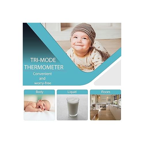  Amplim Non-Contact Forehead Thermometer, Digital Fever Thermometer for Kids and Adults. No-Touch Temporal Thermometer. Touchless Baby Head Temperature Thermometer + Premium Storage Case