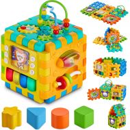 BABYSEATER Baby Activity Cube  6-in-1 Multi-Assembly Activity Square for Babies 10m+  BPA-Free Play Cube for Infants & Toddlers Teaches Cognitive & Motor Skills with Music, Shape