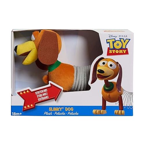  Just Play Disney and Pixar Toy Story Slinky Dog Plushie, Toys for 3 Year Old Girls and Boys, Officially Licensed Kids Toys for Ages 18 Month