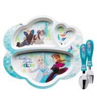 Zak Designs Frozen Divided Plate, Fork and Spoon Set, Disney Frozen, 2 piece set
