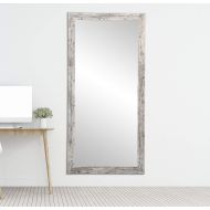 BrandtWorks Barn Wood Full Length Floor Vanity Wall Mirror 32 x 66 Heavy Distressed White/Gray