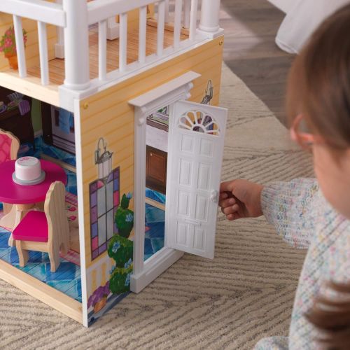 키드크래프트 KidKraft My Dreamy Wooden Dollhouse with Lights and Sounds, Elevator and 14 Accessories, Gift for Ages 3+