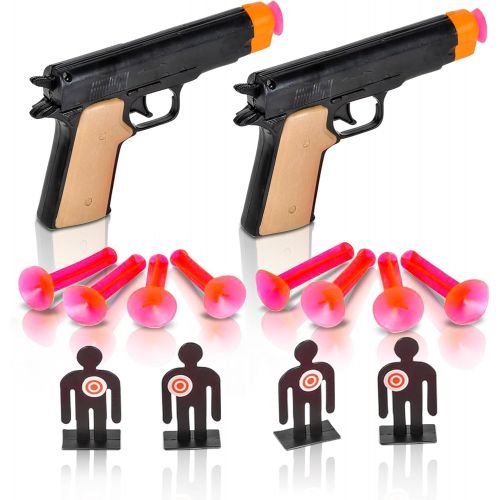 ArtCreativity Aim The Police Pistol Dart Gun Set, Includes 2 Toy Pistols, 8 Suction Cup Darts, 4 Targets and 1 Instruction Sheet, Fun Target Shooting Game for Kids and Adults, Grea