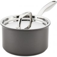 Breville Thermal Pro Hard Anodized Nonstick Sauce Pan/Saucepan with Lid, 4 Quart, Gray