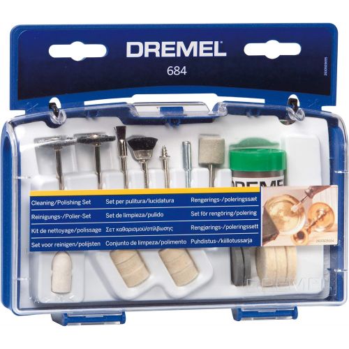  [아마존베스트]Dremel 684-01 20-Piece Cleaning & Polishing Rotary Tool Accessory Kit With Case- Includes Buffing Wheels, Polishing Bits, and Compound